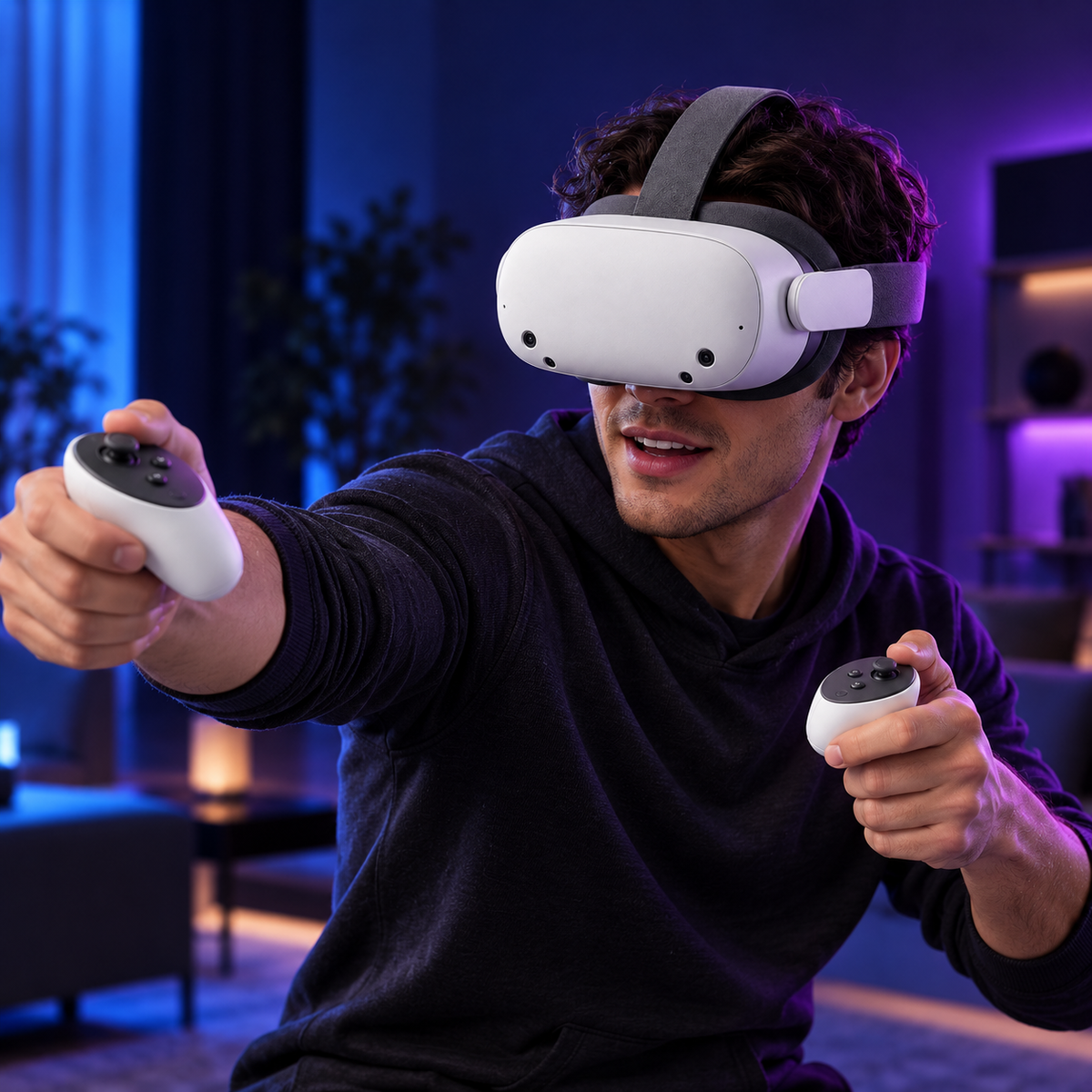 Halveniq Vista V2 Standalone VR Headset, gaming setup scene; surrounding props are not included